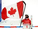 Mikael Kingsbury from Canada after finishing second in moguls. 