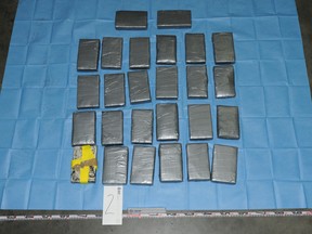 Cocaine bricks laid out that were seized in Australia. (PHOTO CREDIT: Australian Federal Police)