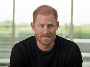 Prince Harry during a recent virtual summit for mental health startup BetterUp. Some viewers commented on his hair appearing shorter and thinner than last year. One hair expert described Harry's coiffure as a strange mix of too much and too little.