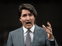 Premierminister Justin Trudeau während der Fragestunde im Parlament am Mittwoch, 16. Februar 2022