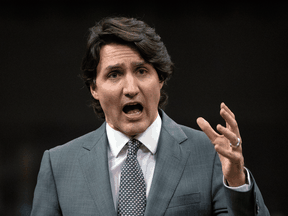 Prime Minister Justin Trudeau during question period in Parliament on Wednesday, Feb. 16, 2022