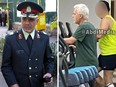 Then-Tehran police chief General Morteza Talaei in 2002, left, and at a Richmond Hill, Ont., gym last year.