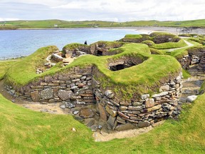Ancient ruins on Scotland's Orkney Islands include these 5,000-year-old homes at Skara Brae. The Orkney Islands, home to about 22,000 people, play an important role in the North Sea oil market.