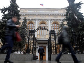 Russia's Central Bank headquarters in Moscow.