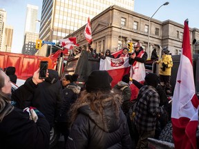 Toronto Freedom Convoy protests on Saturday,  Feb. 5, 2022. Adam Zivo/National Post
