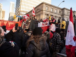 Toronto Freedom Convoy protests on Saturday, Feb. 5, 2022. Adam Zivo/National Post
