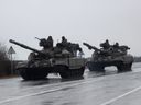 Tanks move into Mariupol, Ukraine, after Russian President Vladimir Putin authorized a military operation, on Feb. 24.