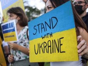 Protest in support of Ukraine, in Kuala Lumpur