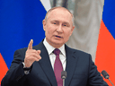 Der russische Präsident Wladimir Putin gestikuliert während einer gemeinsamen Pressekonferenz mit Bundeskanzler Olaf Scholz am Dienstag in Moskau, nachdem die beiden Staats- und Regierungschefs Gespräche über die Ukraine-Krise geführt hatten.