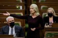 Conservative interim leader Candice Bergen speaks about the trucker protest during an emergency debate in the House of Commons on Parliament Hill in Ottawa, February 7, 2022.