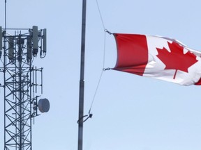 cell tower and flag