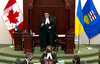 Alberta is home to Canada’s highest concentration of Ukrainian heritage. The Ukrainian flag was displayed Thursday during proceedings at the Alberta Legislative Assembly, and the session opened with a singing of the Ukrainian national anthem.