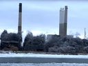 The destruction of the Lambton Generating Station in southwestern Ontario.