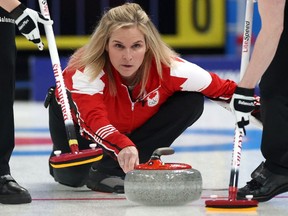 Skip Jennifer Jones of Canada in action.