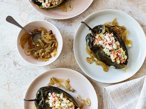 Pickled poblanos stuffed with tuna from Treasure of the Mexican Table