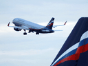 An Aeroflot plane takes off from Sheremetyevo International Airport outside Moscow in 2018.