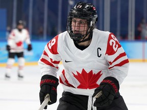 Marie-Philip Poulin #29 of Team Canada skates during the Group A Women's Preliminary Round ice hockey match between Team United States and Team Canada.