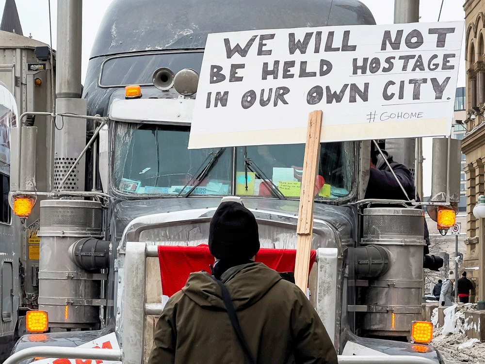 As trucker protest shifts from convoy to siege on Parliament, a