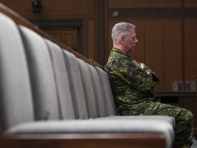 Former Chief of Defence Staff Jonathan Vance sits in the front row during a news conference Friday, June 26, 2020 in Ottawa.
