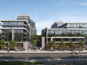 The midrise buildings are joined by a raised central courtyard.