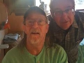 Alan Nichols, left, in his Chilliwack, B.C., hospital room just before his death in July 2019, with his brother, Gary.