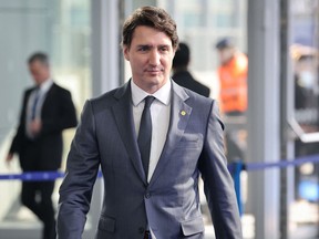 Prime Minister Justin Trudeau pictured in Brussels on March 24, 2022.