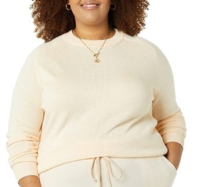 Amazon Aware Womens Women's Pointelle Crew Neck Sweater