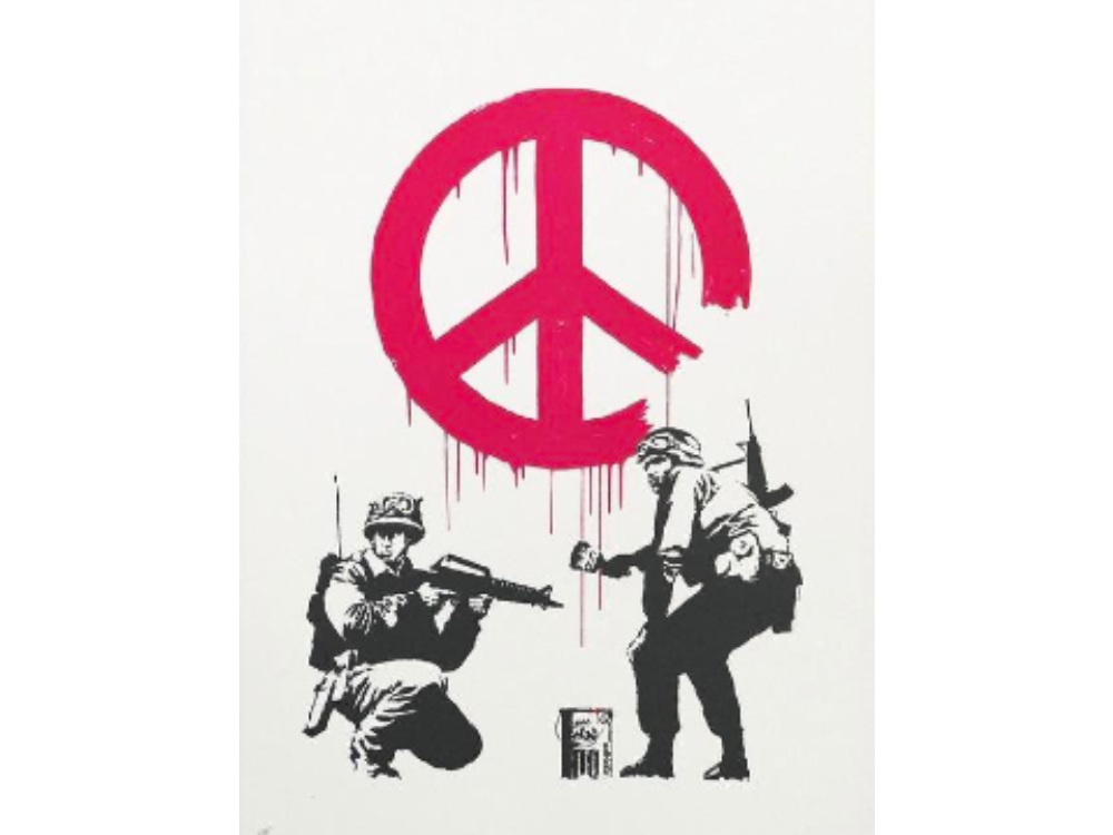 Sale of Banksy anti-war art raises 3,000 for Ukrainian children’s hospital