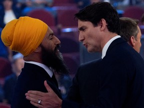 Prime Minister Justin Trudeau, right, and NDP Leader Jagmeet Singh.