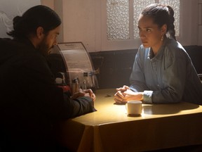 Jared Leto and Adria Arjona in Morbius.