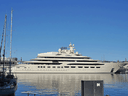 Le yacht Dilbar du milliardaire russe Alisher Usmanov à Barcelone en 2017.