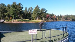 Even if you don’t find the water on the iconic par-3 7th at Seguin, dropping a ball and testing your skills from the drop area is sometimes irresistible.