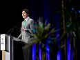 Prime Minister Justin Trudeau makes a keynote speech on his emissions reduction plan at the GLOBE Forum 2022 in Vancouver, British Columbia, Canada March 29, 2022. REUTERS/Jennifer Gauthier