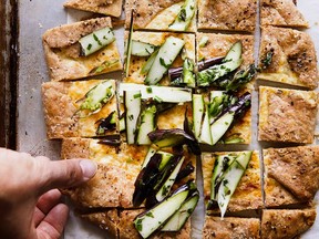 Flaky rye and three cheese galette with asparagus salad from Grist