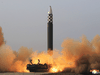 The test launch of what state media report is a “new type” of intercontinental ballistic missile in this undated photo released on March 24, 2022 by North Korea’s Korean Central News Agency.