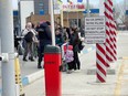 Refugees cross the border between Moldova and Ukraine.