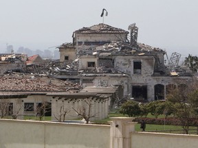View of a damaged building in the aftermath of missile attacks in Erbil, Iraq March 13, 2022.