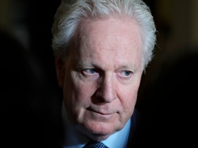 Jean Charest arrives for an event with potential caucus supporters as he considers a run for the leadership of the Conservative Party of Canada, in Ottawa, on March 2, 2022. Charest is being unfairly criticized for bringing in a bill to stop a protracted and sometimes violent student protest in Quebec while premier in 2012, writes Barbara Kay.