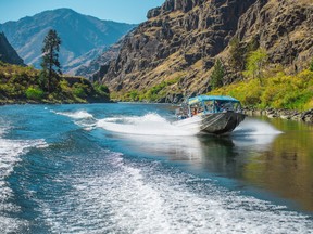 Jet boating in the Snake River through Hells Canyon in Idaho. SUPPLIED