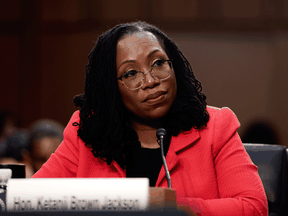 U.S. Supreme Court nominee Judge Ketanji Brown Jackson testifies during her confirmation hearing, March 22, 2022.