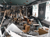 The destroyed interior of a cafe after shelling by Russian forces in Kharkiv, Ukraine, March 2, 2022.