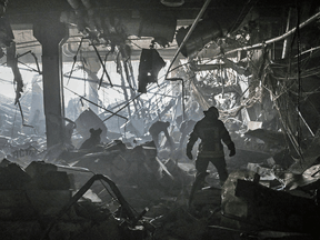 The overnight bombing of Kyiv’s Retroville shopping centre, including a 10-storey section, left at least eight people dead on March 21, 2022.