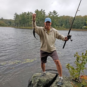 Ken Brown proudly holds up his fish at another great trip at the Seguin Valley Golf Club.