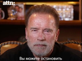 'You can stop this war,' Schwarzenegger says in video addressed to Russians.