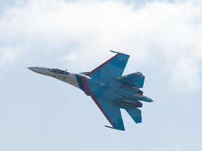Out of Ukraine's total fleet of about 100 combat aircraft at the start of the war, about a third were Su-27s, similar to the Russian one pictured above. Now fewer than 60 are available.