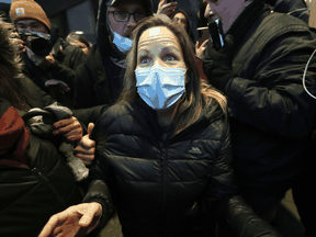 Convoy protest organizer Tamara Lich after she was released on bail at the Ottawa courthouse, March 7, 2022.