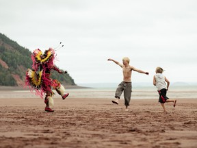 Dance me outside? From left, Joshua Odjick, Phillip Lewitski and Avery Winters-Anthony in Wildhood.