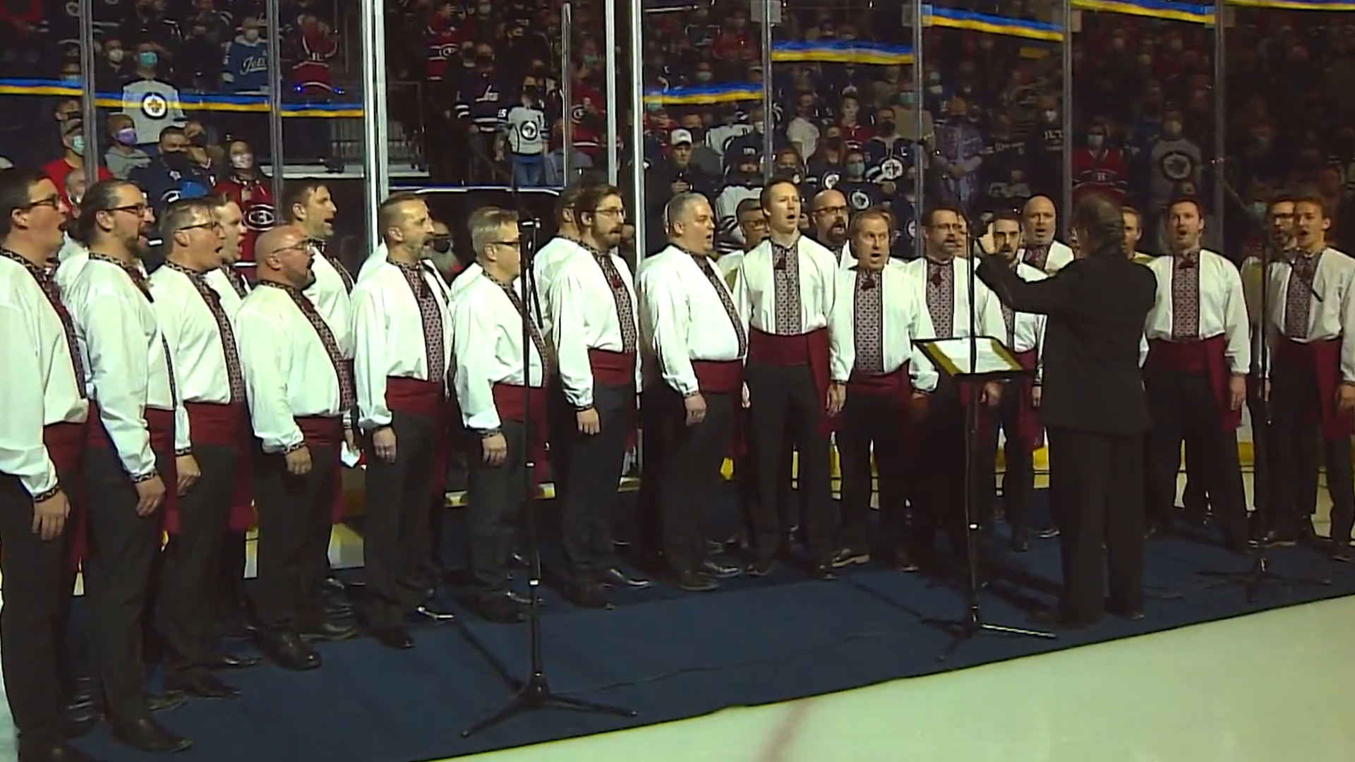 The Hoosli Male Ukrainian Chorus opened Tuesday night’s Winnipeg Jets game with a singing of the Ukrainian national anthem. The team said it was to express “heartfelt support for Ukraine and for more than 180,000 Ukrainian-Canadians living in Manitoba.”