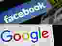 This combination of photos created on July 10, 2017 shows a photo taken on December 12, 2007 of the logo of social networking website 'Facebook' displayed on a computer screen in London, and a photo taken on December 28, 2016 in Vertou, western France, of logo of US multinational technology company Google. - Virtual reality meetings, $7,000 all-in-one kits and digital hot desking: Big Tech is rolling out premium tools as the work-from-home era looks set to last well beyond the pandemic.
But experts warn that while top-of-the-line features may benefit privileged Americans, millions of others can barely access remote work tools already available.
Facebook has unveiled online 