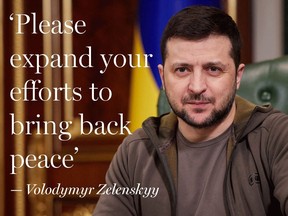 Wolodomyr Selenskyj spricht am Dienstag, den 15. März, virtuell vor dem kanadischen Unterhaus.